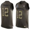 Cheap Roger Staubach Cowboys Tank Top From China Salute TO Service Olive #12