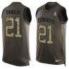 Cheap Deion Sanders Cowboys Tank Top From China Salute TO Service Olive #21