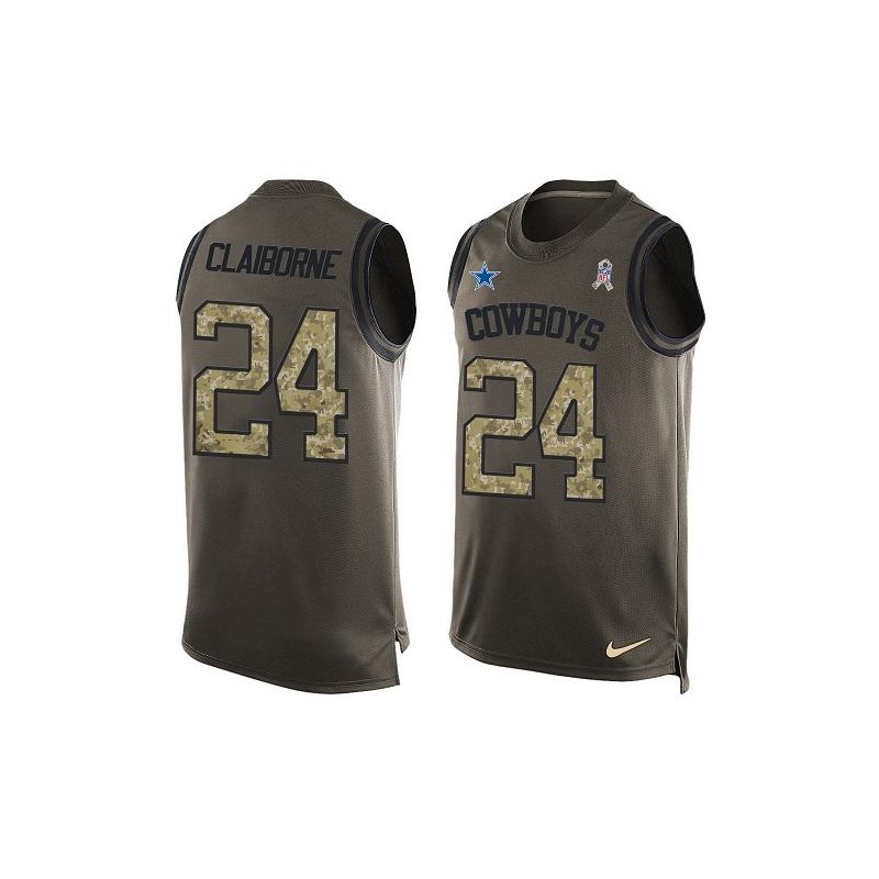 Cheap Morris Claiborne Cowboys Tank Top From China Salute TO Service Olive #24