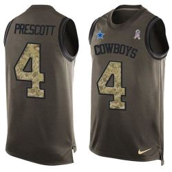 Cheap Dak Prescott Cowboys Tank Top From China Salute TO Service Olive #4