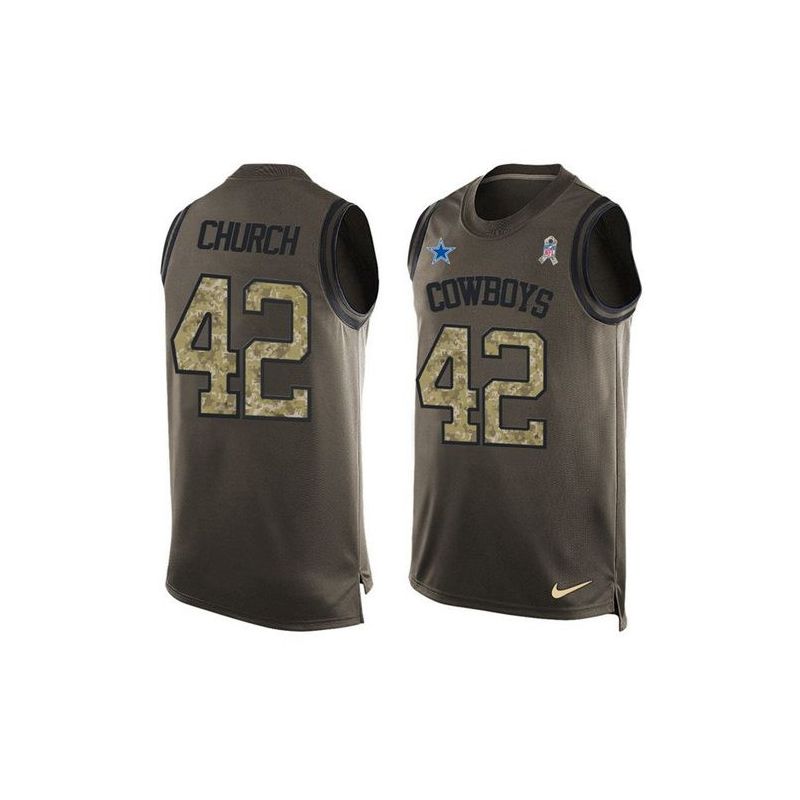 Cheap Barry Church Cowboys Tank Top From China Salute TO Service Olive #42