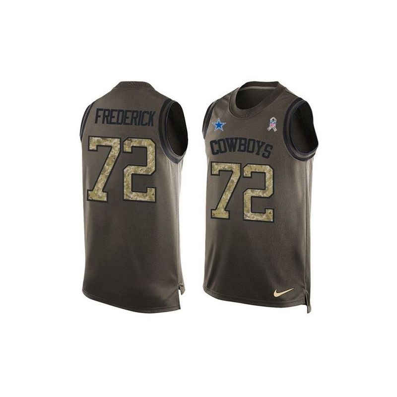 Cheap Travis Frederick Cowboys Tank Top From China Salute TO Service Olive #72