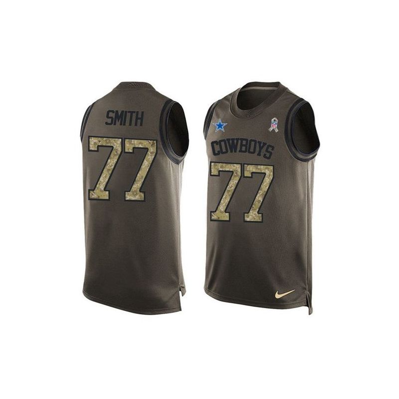 Cheap Tyron Smith Cowboys Tank Top From China Salute TO Service Olive #77