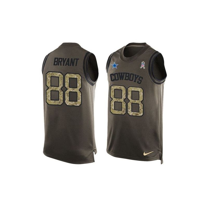 Cheap Dez Bryant Cowboys Tank Top From China Salute TO Service Olive #88