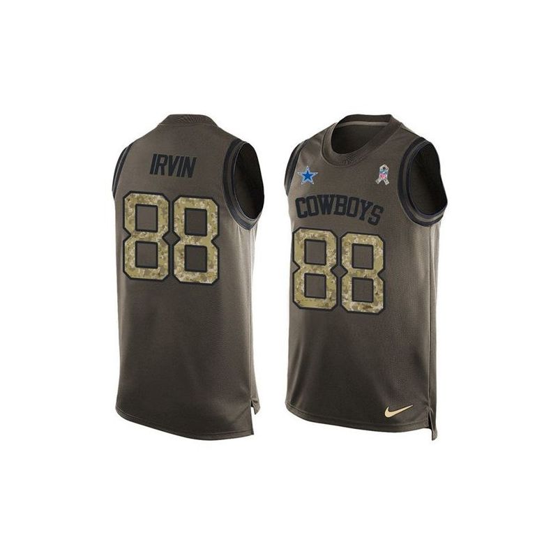 Cheap Michael Irvin Cowboys Tank Top From China Salute TO Service Olive #88