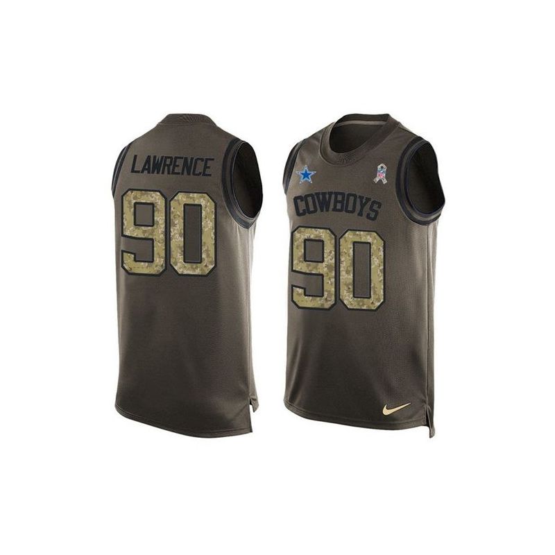 Cheap Demarcus Lawrence Cowboys Tank Top From China Salute TO Service Olive #90