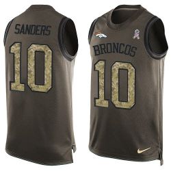 Cheap Emmanuel Sanders Broncos Tank Top From China Salute TO Service Olive #10
