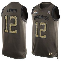Cheap Paxton Lynch Broncos Tank Top From China Salute TO Service Olive #12