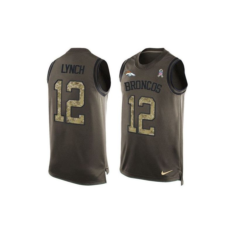 Cheap Paxton Lynch Broncos Tank Top From China Salute TO Service Olive #12