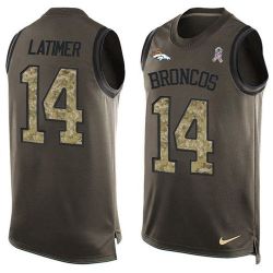 Cheap Cody Latimer Broncos Tank Top From China Salute TO Service Olive #14