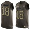 Cheap Peyton Manning Broncos Tank Top From China Salute TO Service Olive #18