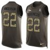 Cheap CJ Anderson Broncos Tank Top From China Salute TO Service Olive #22