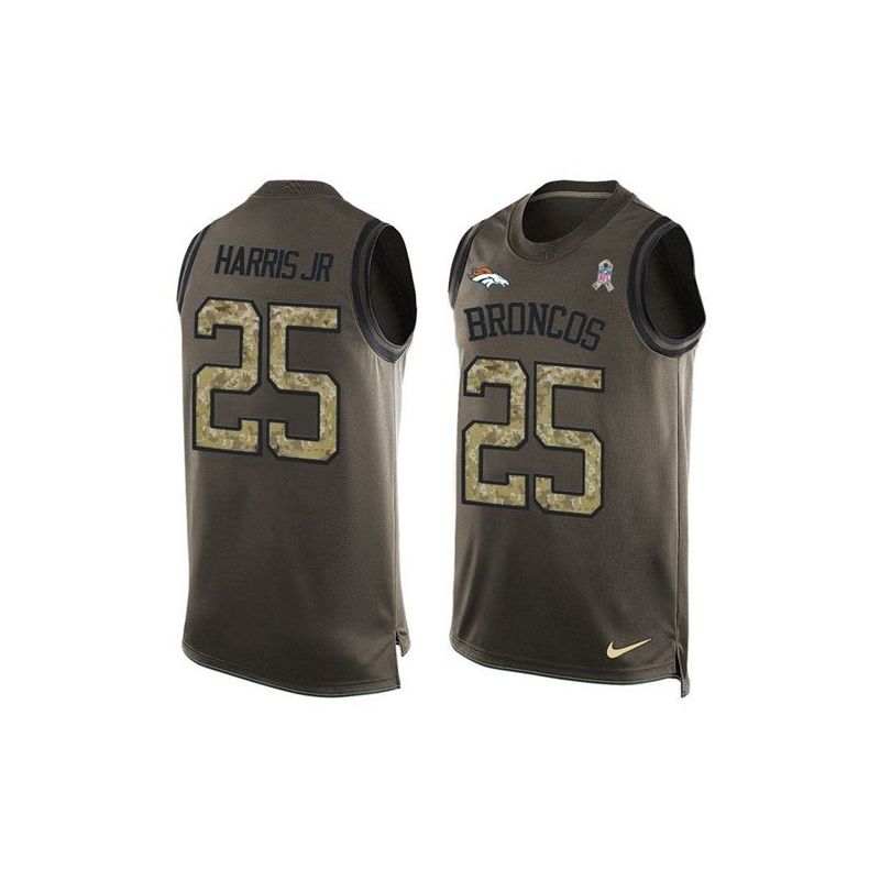 Cheap Chris Harris Jr Broncos Tank Top From China Salute TO Service Olive #25