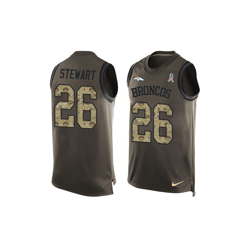 Cheap Darian Stewart Broncos Tank Top From China Salute TO Service Olive #26