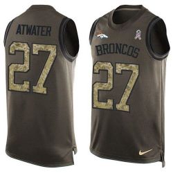 Cheap Steve Atwater Broncos Tank Top From China Salute TO Service Olive #27