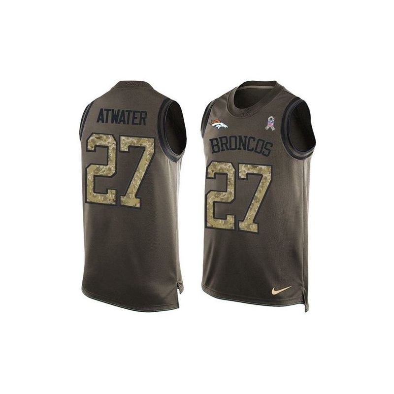 Cheap Steve Atwater Broncos Tank Top From China Salute TO Service Olive #27