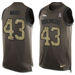 Cheap TJ Ward Broncos Tank Top From China Salute TO Service Olive #43