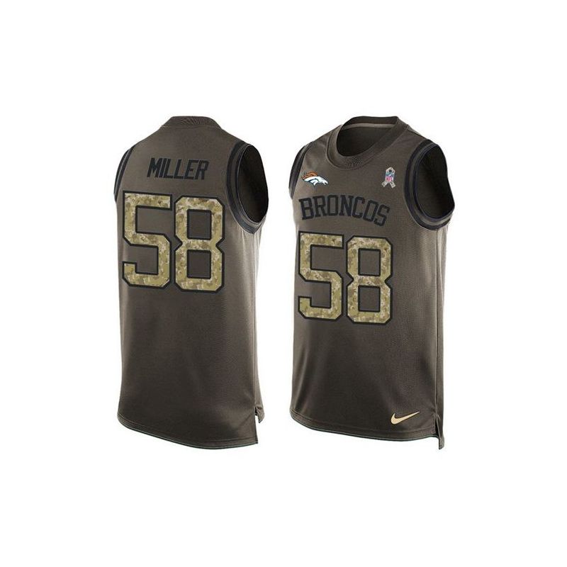 Cheap Von Miller Broncos Tank Top From China Salute TO Service Olive #58