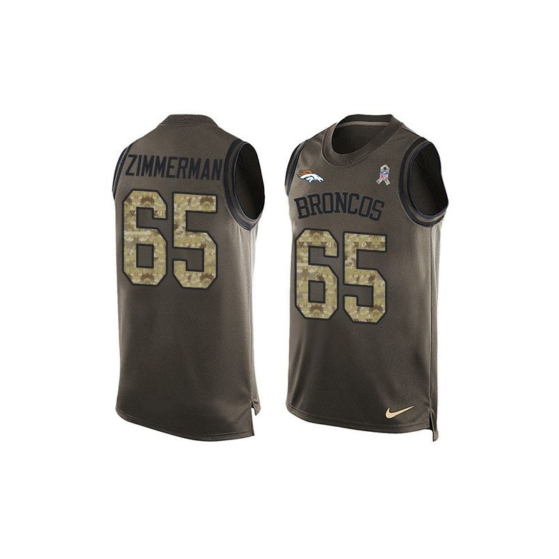 Cheap Gary Zimmerman Broncos Tank Top From China Salute TO Service Olive #65