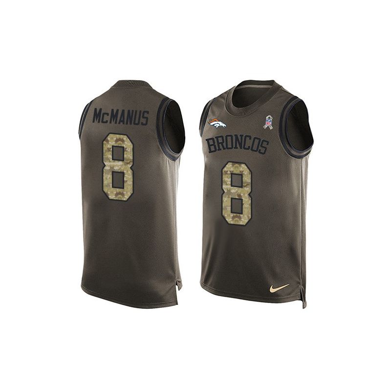 Cheap Brandon McManus Broncos Tank Top From China Salute TO Service Olive #8