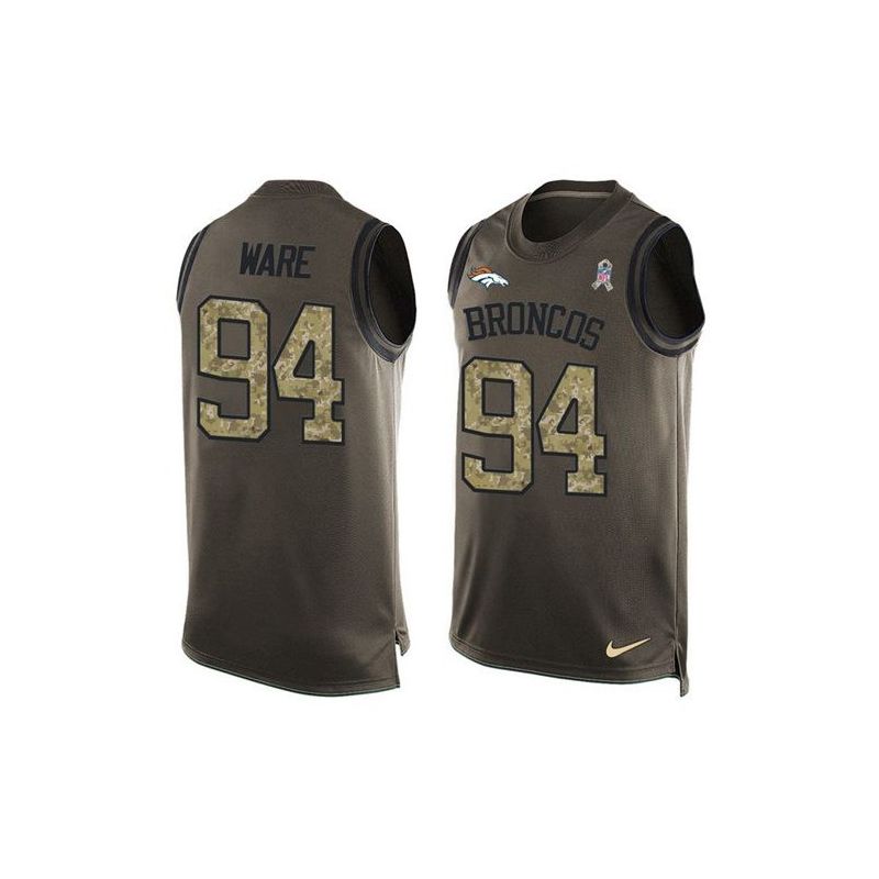 Cheap DeMarcus Ware Broncos Tank Top From China Salute TO Service Olive #94