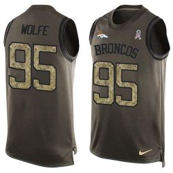 Cheap Derek Wolfe Broncos Tank Top From China Salute TO Service Olive #95