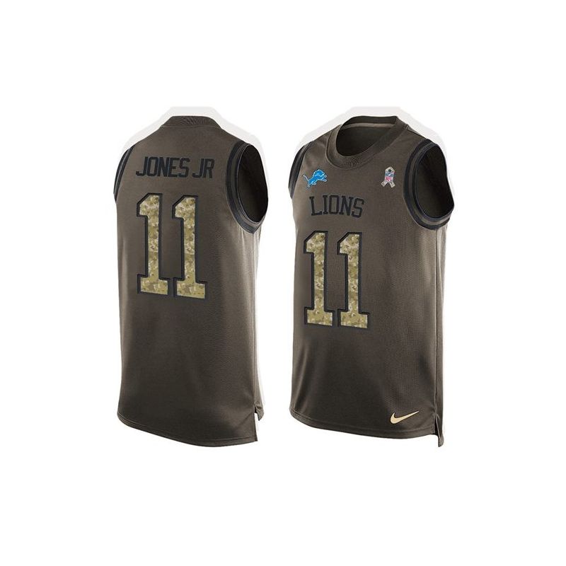 Cheap Marvin Jones Jr Lions Tank Top From China Salute TO Service Olive #11