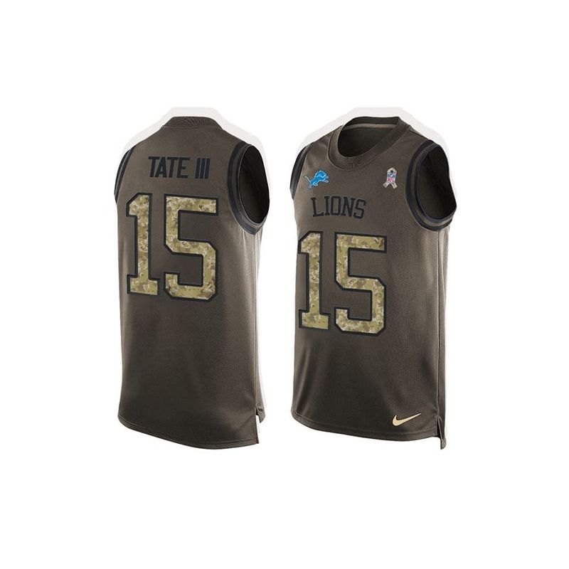 Cheap Golden Tate III Lions Tank Top From China Salute TO Service Olive #15