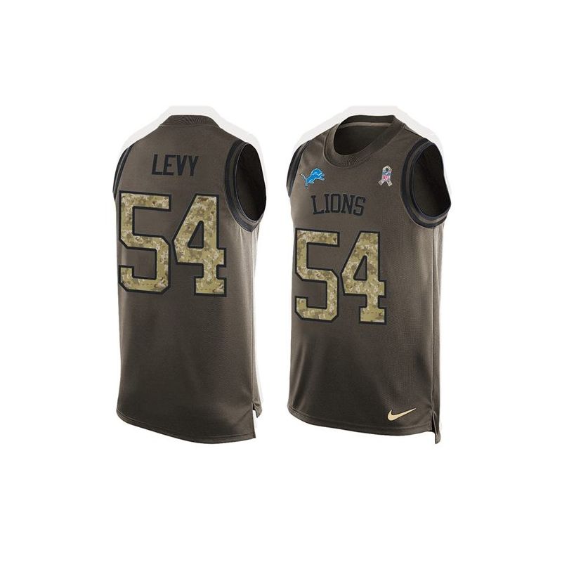 Cheap DeAndre Levy Lions Tank Top From China Salute TO Service Olive #54