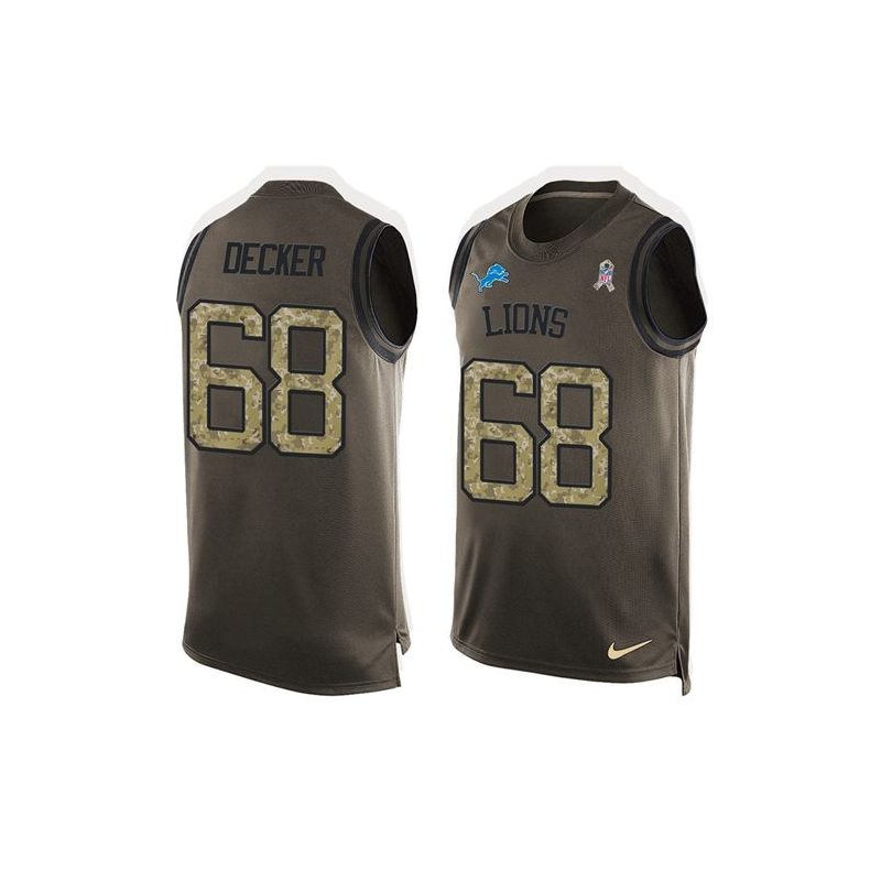 Cheap Taylor Decker Lions Tank Top From China Salute TO Service Olive #68