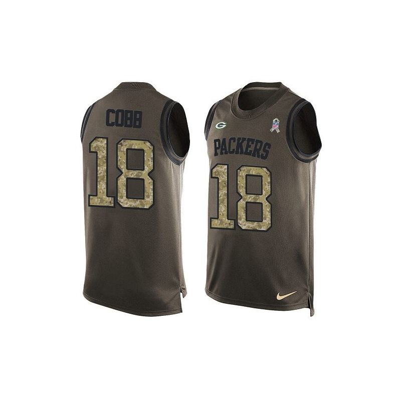 Cheap Randall Cobb Packers Tank Top From China Salute TO Service Olive #18