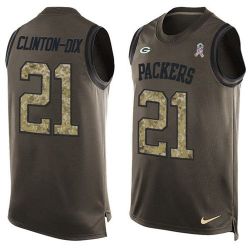 Cheap Ha Ha Clinton Dix Packers Tank Top From China Salute TO Service Olive #21
