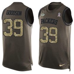 Cheap Demetri Goodson Packers Tank Top From China Salute TO Service Olive #39