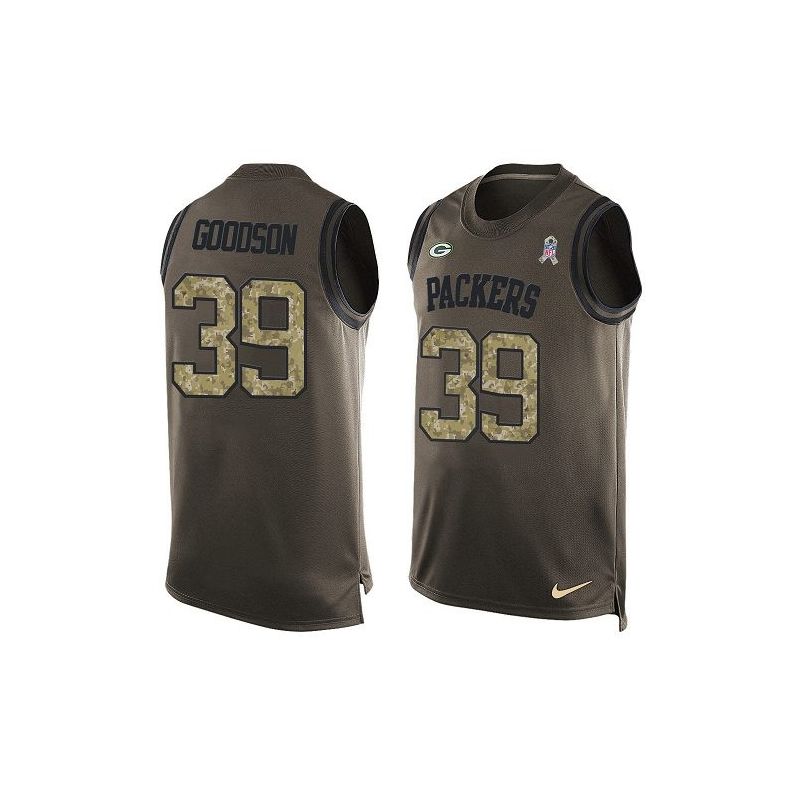 Cheap Demetri Goodson Packers Tank Top From China Salute TO Service Olive #39