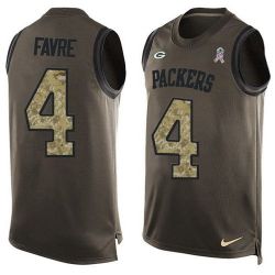 Cheap Brett Favre Packers Tank Top From China Salute TO Service Olive #4