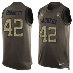 Cheap Morgan Burnett Packers Tank Top From China Salute TO Service Olive #42