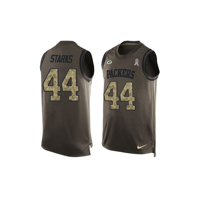 Cheap James Starks Packers Tank Top From China Salute TO Service Olive #44