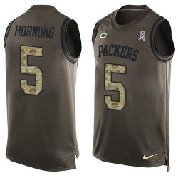Cheap Paul Hornung Packers Tank Top From China Salute TO Service Olive #5