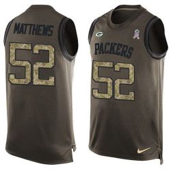 Cheap Clay Matthews Packers Tank Top From China Salute TO Service Olive #52