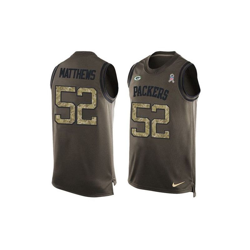 Cheap Clay Matthews Packers Tank Top From China Salute TO Service Olive #52