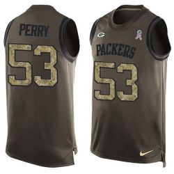 Cheap Nick Perry Packers Tank Top From China Salute TO Service Olive #53