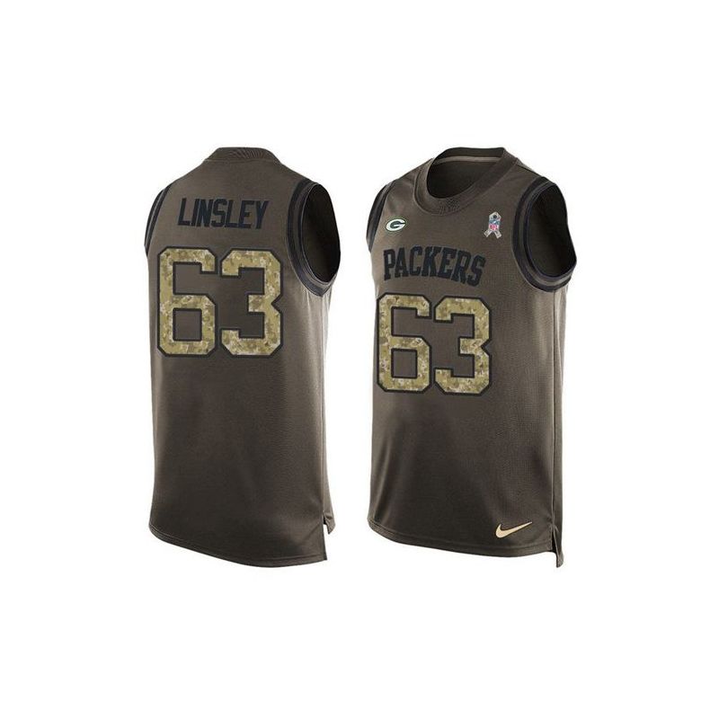 Cheap Corey Linsley Packers Tank Top From China Salute TO Service Olive #63