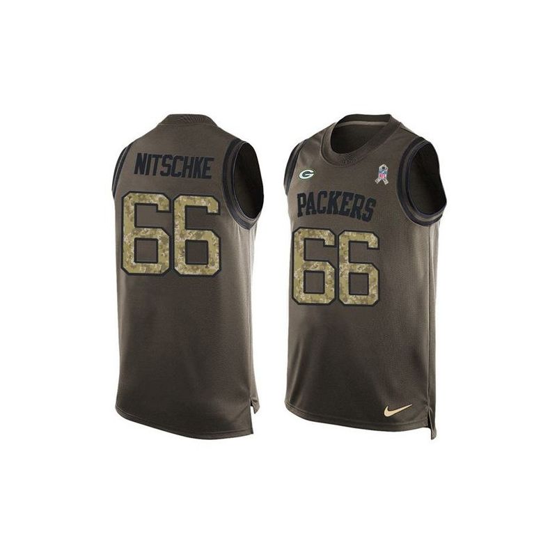 Cheap Ray Nitschke Packers Tank Top From China Salute TO Service Olive #66