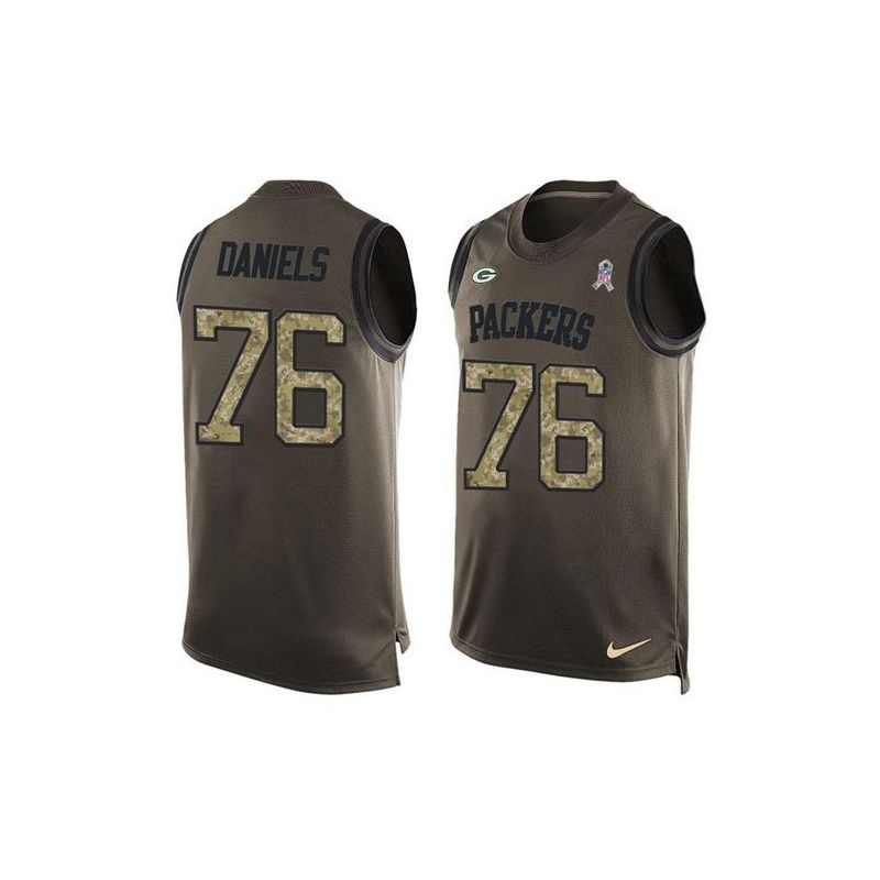 Cheap Mike Daniels Packers Tank Top From China Salute TO Service Olive #76