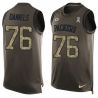 Cheap Mike Daniels Packers Tank Top From China Salute TO Service Olive #76