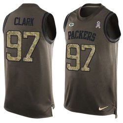 Cheap Kenny Clark Packers Tank Top From China Salute TO Service Olive #97