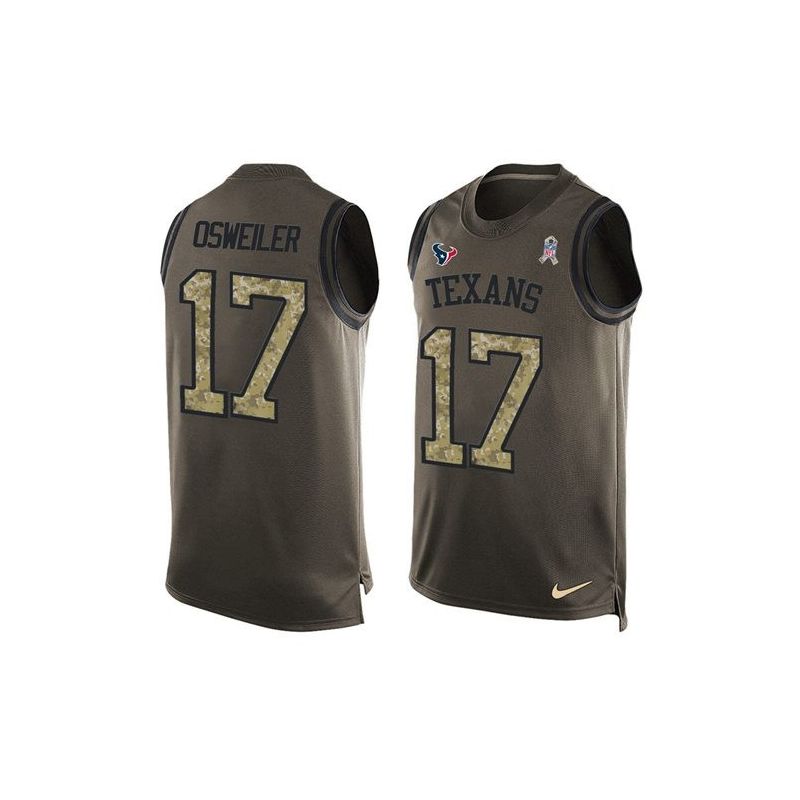 Cheap Brock Osweiler Texans Tank Top From China Salute TO Service Olive #17