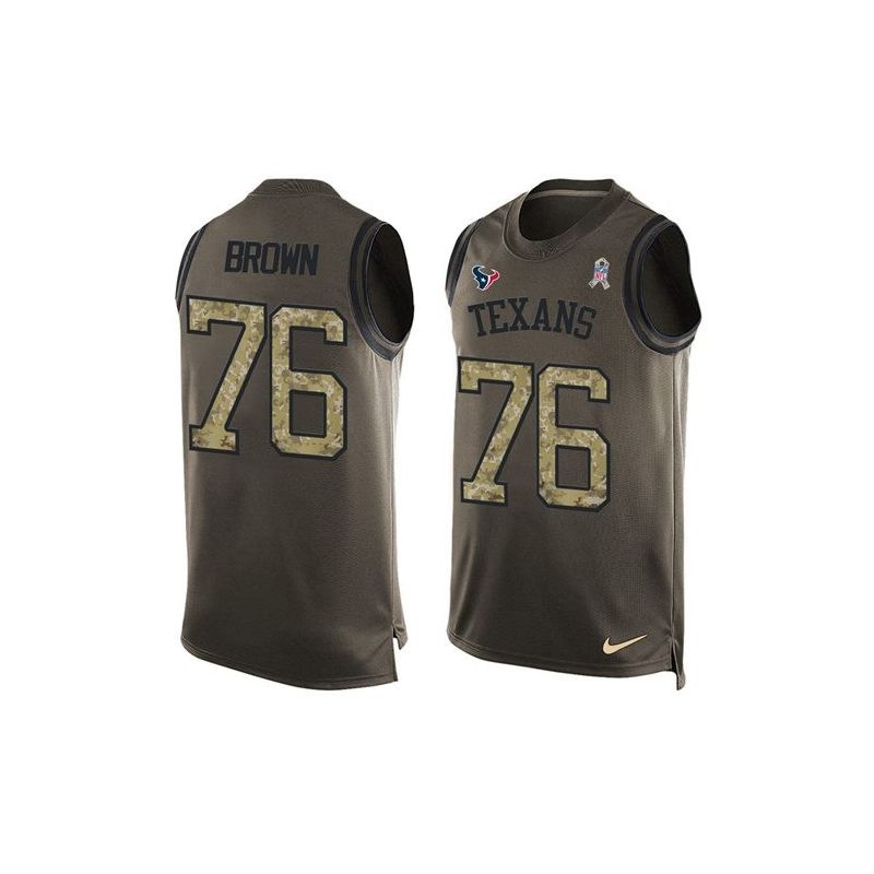 Cheap Duane Brown Texans Tank Top From China Salute TO Service Olive #76