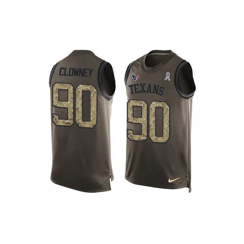 Cheap Jadeveon Clowney Texans Tank Top From China Salute TO Service Olive #90