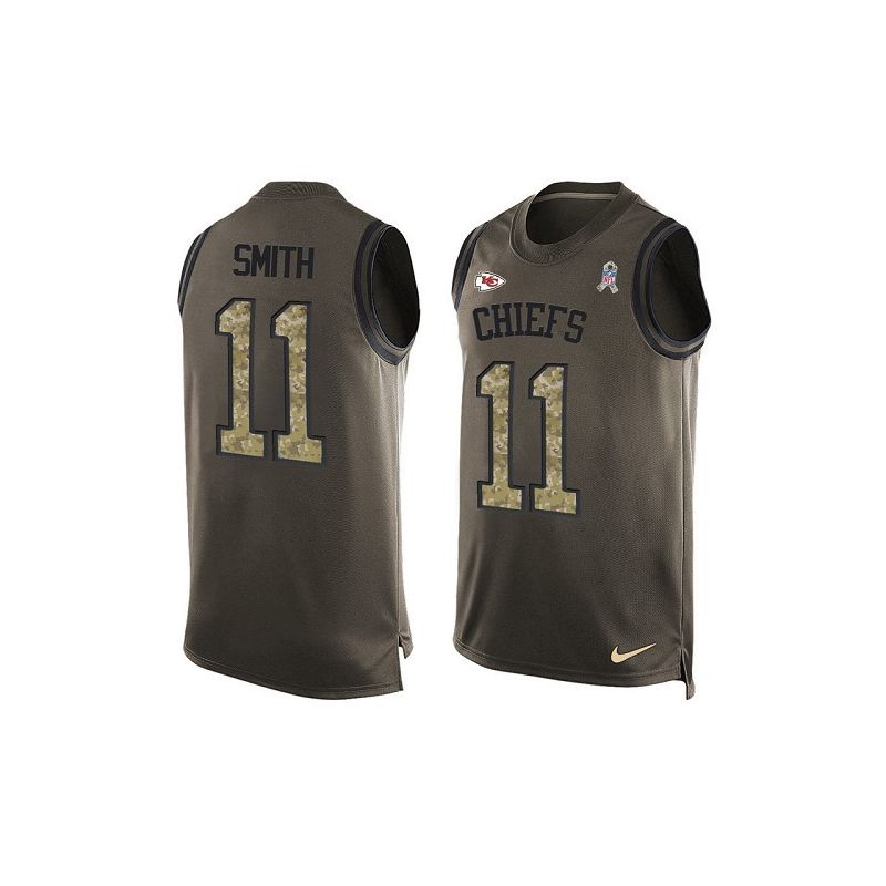 Cheap Alex Smith Chiefs Tank Top From China Salute TO Service Olive #11